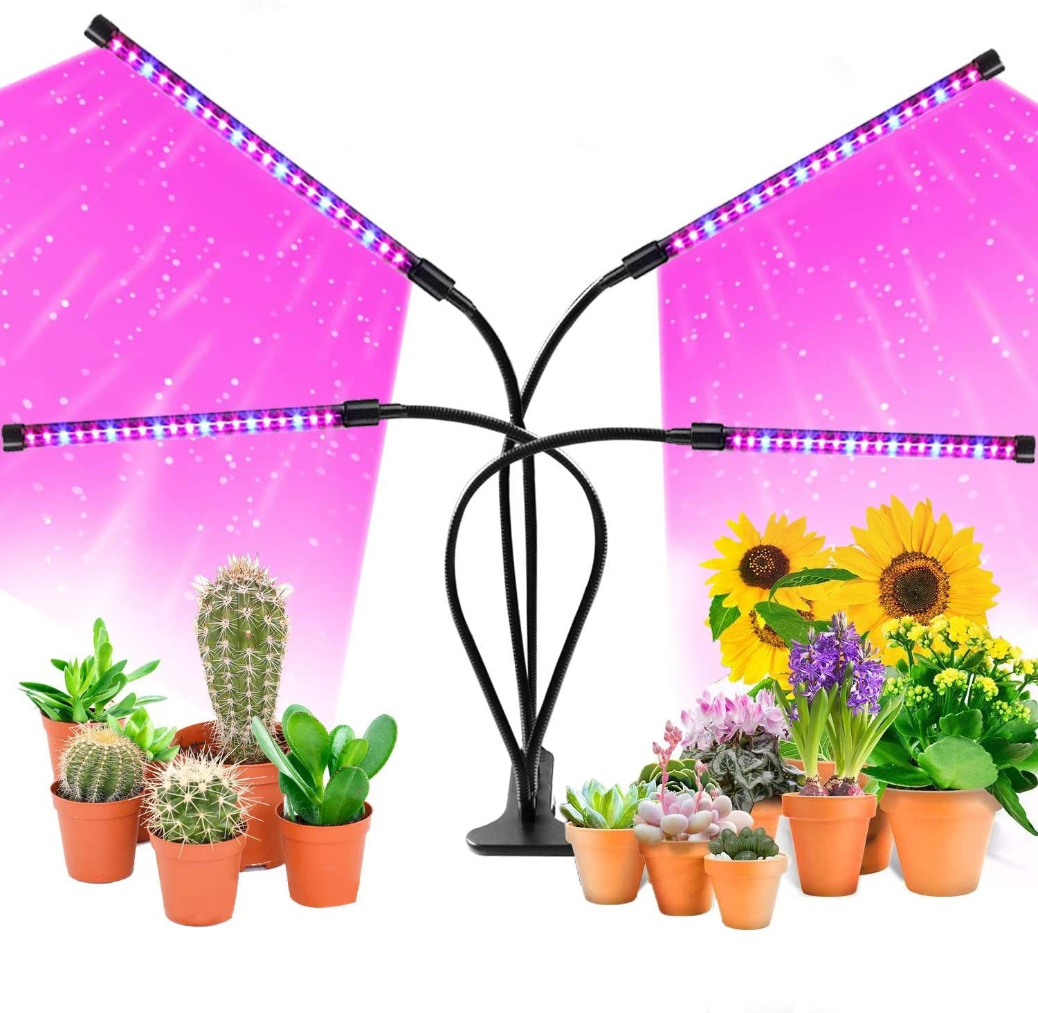 INF LED-Lampe für Pflanzen / Pflanzenbeleuchtung mit flexiblen Armen 4 LED-Lampe