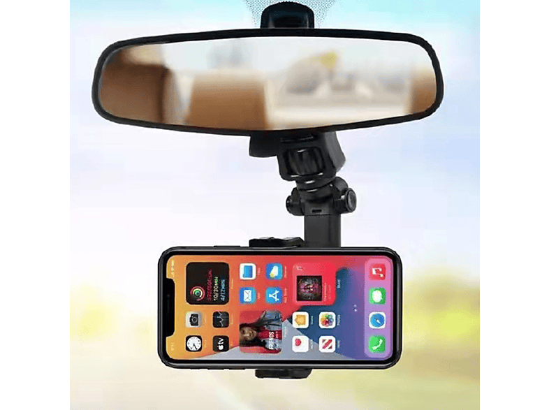 INF Handyhalterung für den Rückspiegel im Auto Halterung, Schwarz SATURN