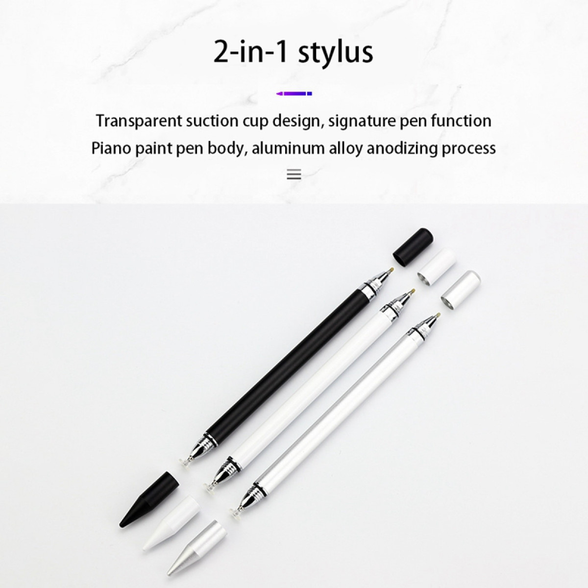 INF 2 in 1 Eingabestift Weiß Stylus Pen Weiß Touch Schreibfunktion mit