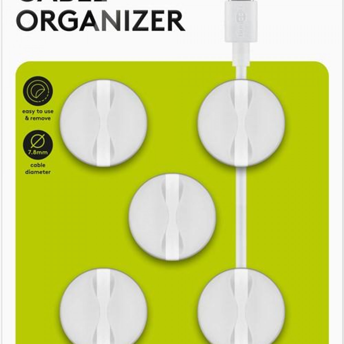Kabelorganisatoren in einer Verpackung.