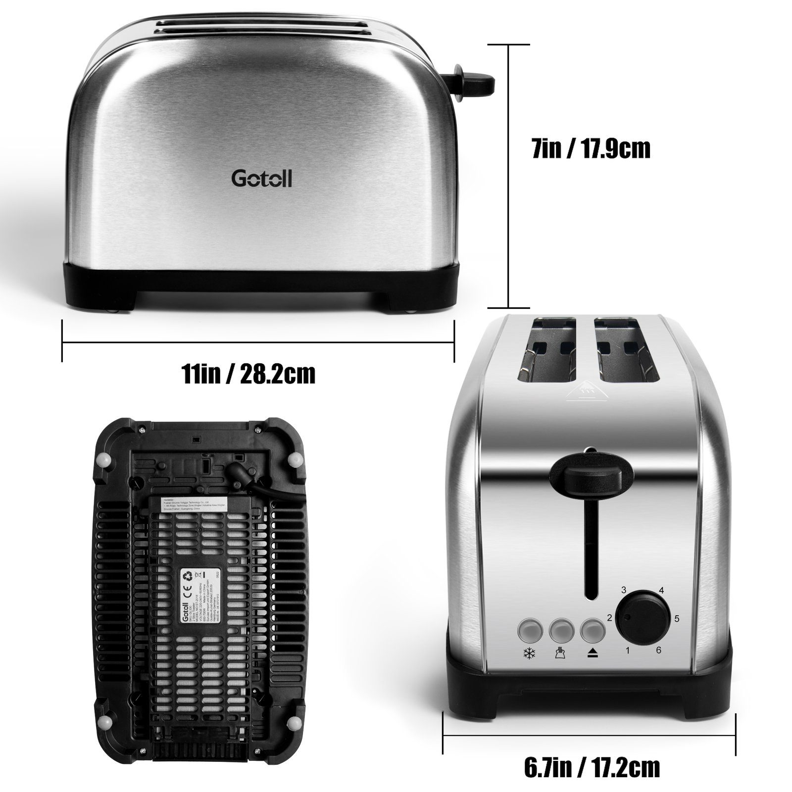 GOTOLL GL330 Toaster Silber (700 2) Schlitze: Watt
