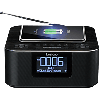 MediaMarkt LENCO CR-650BK DAB+/ FM-wekkerradio met Bluetooth® en draadloos opladen Zwart aanbieding