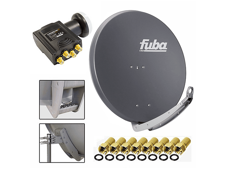 Antenna Parabolica Fuba DAA 850 – 85 Cm, Colore Grigio, Alta Qualità E Resistente