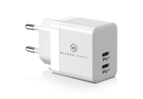 WICKED CHILI 35W Dual USB-C Netzteil für Apple, GaN Fast Charge Ladegerät, iPhone  15, 14, 13, Watch, Ultra, iPad USB Netzteil