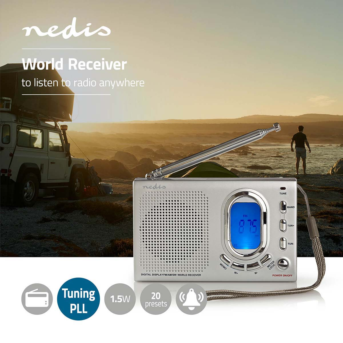 NEDIS RDWR1000GY FM, Radio, Grau