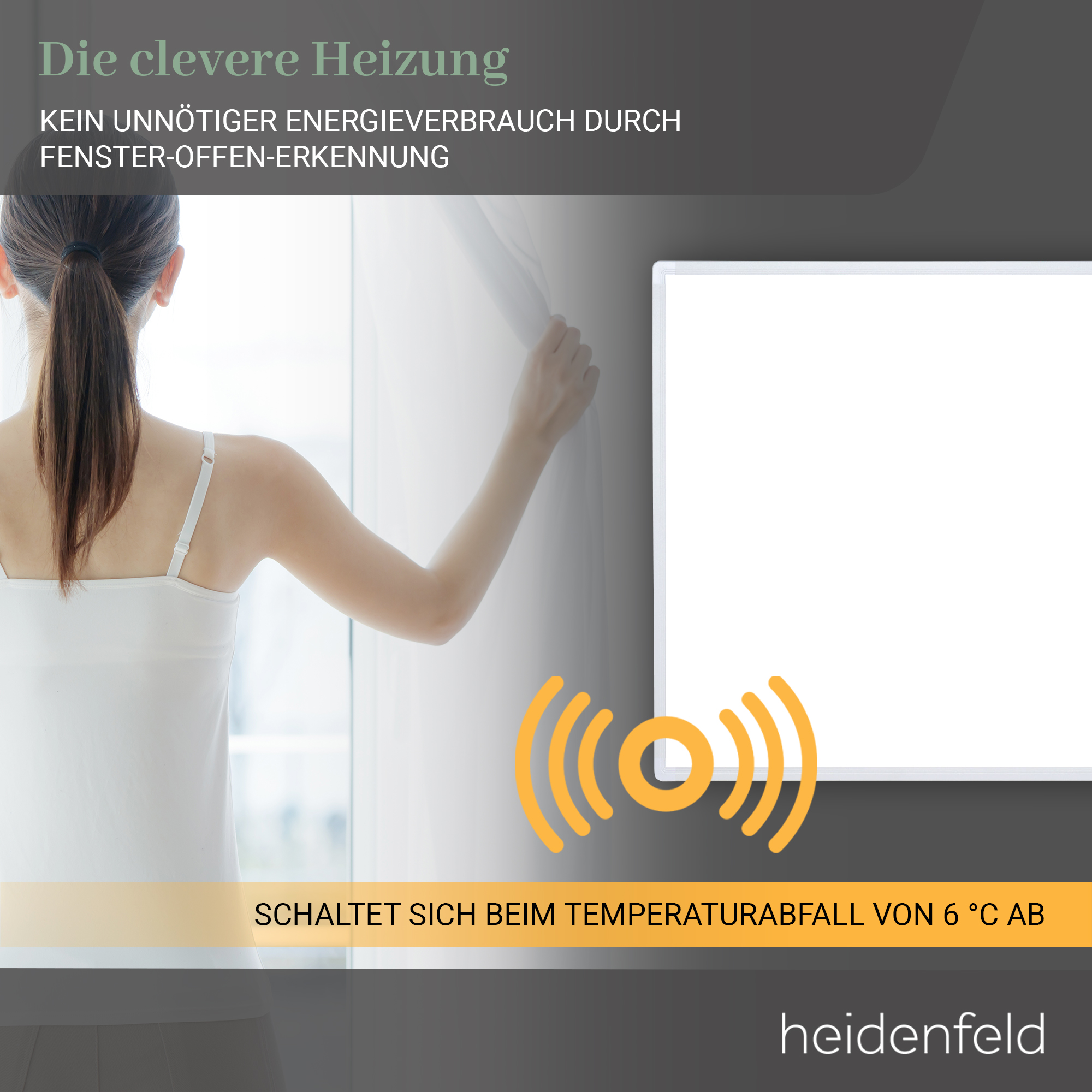 HEIDENFELD HF-HP100-2 Infrarotheizung (500 Watt, 12 Raumgröße: m²)