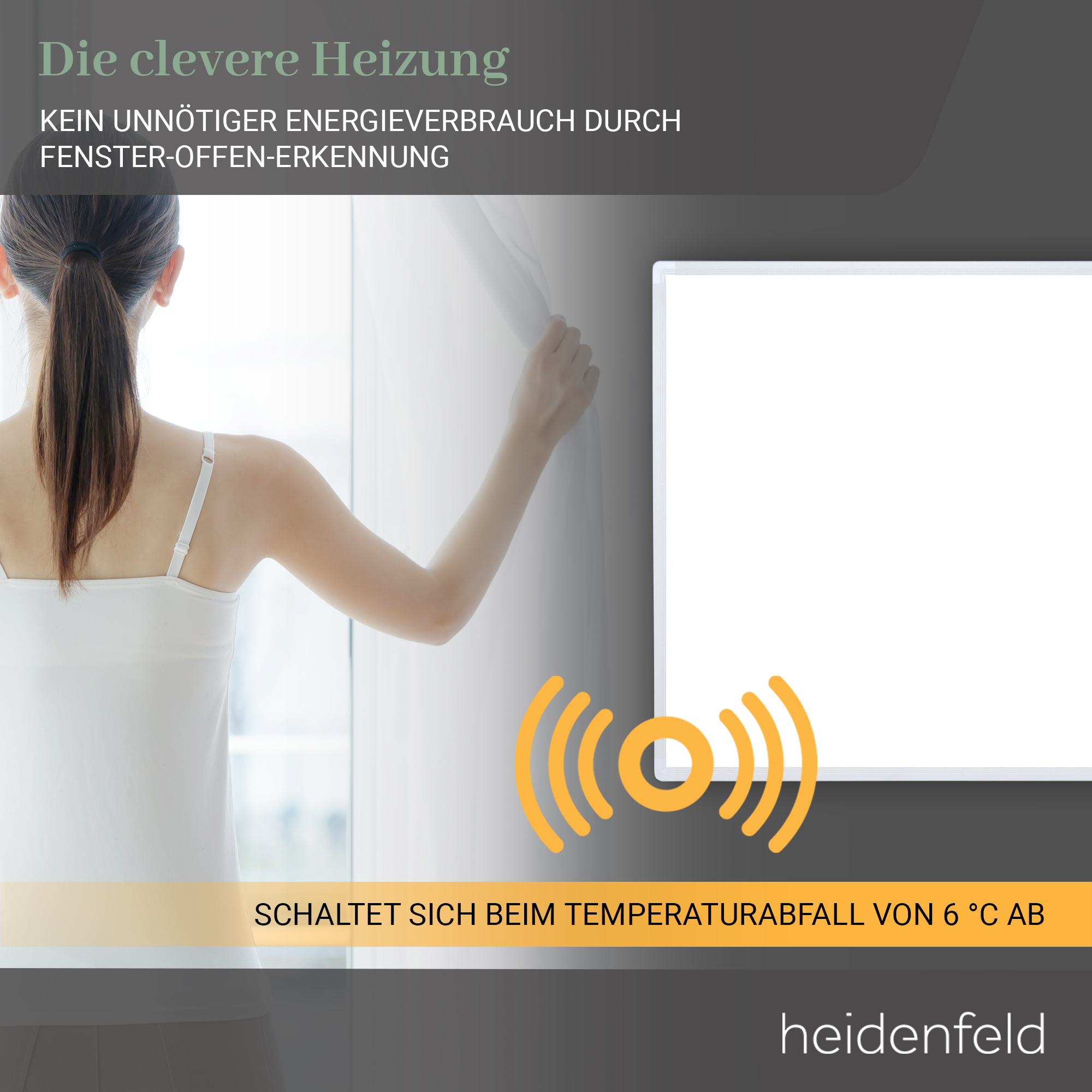 HEIDENFELD HF-HP100-2 Infrarotheizung Raumgröße: (500 Watt, m²) 12