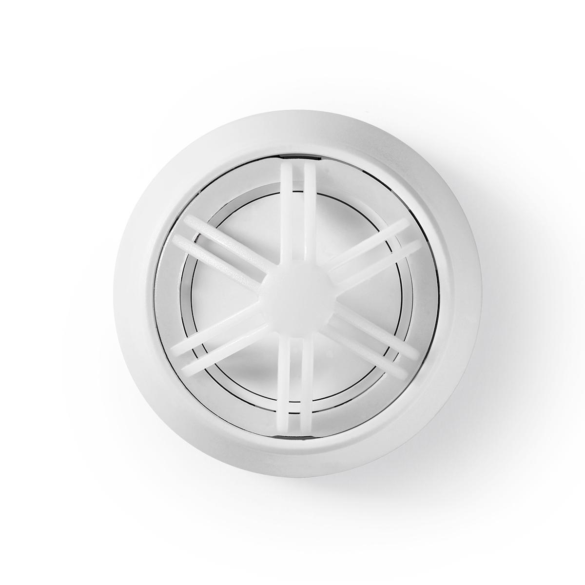 White, circular vent cover. Features a central hub with radiating vanes, set against a white background.