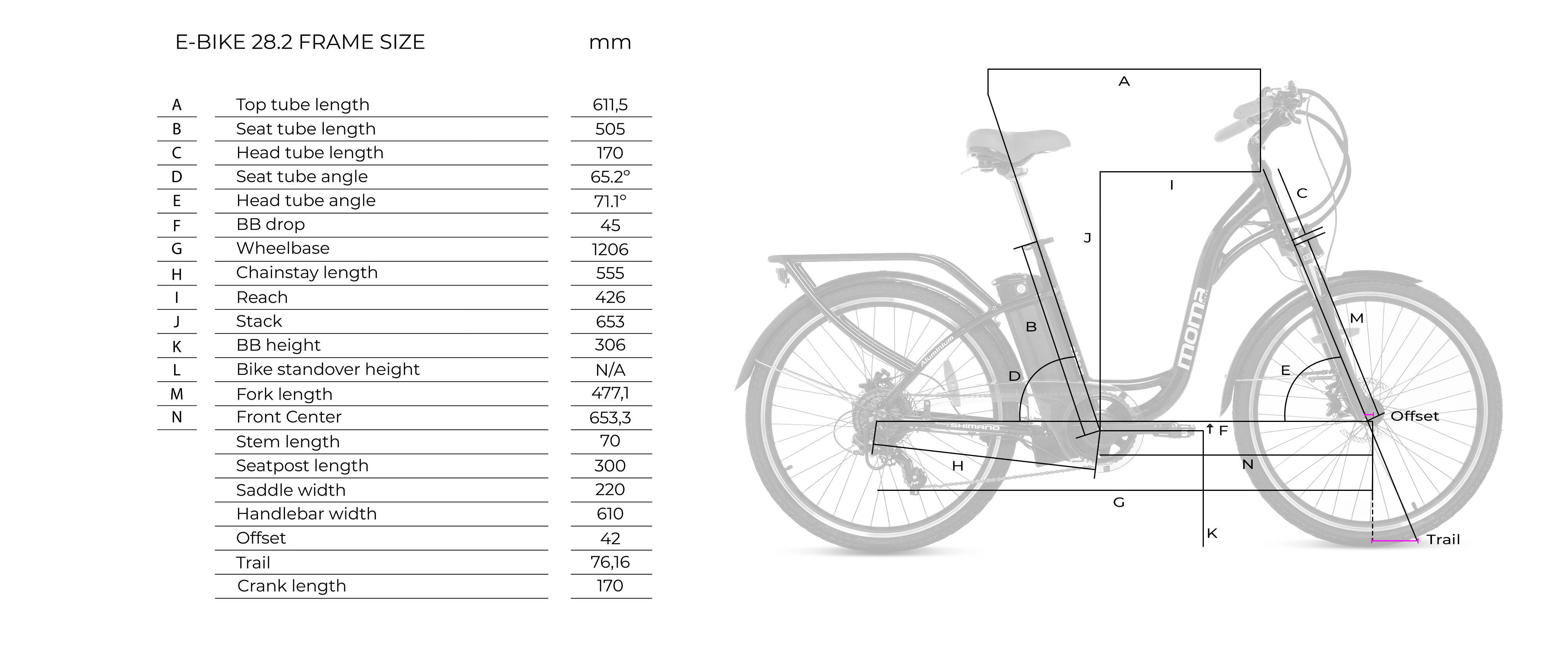 Urbanbike MOMABIKES 28.2", Alu. SHIMANO 7V, freni a disco idraulici. Batteria Ioni di Litio 36V 16Ah