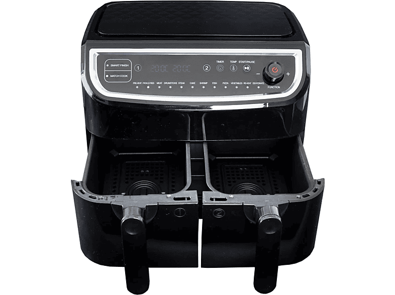 GASTRONOMA 2400 Watt Schwarz Doppel-Fritteuse Heißluft-Fritteuse 18290003