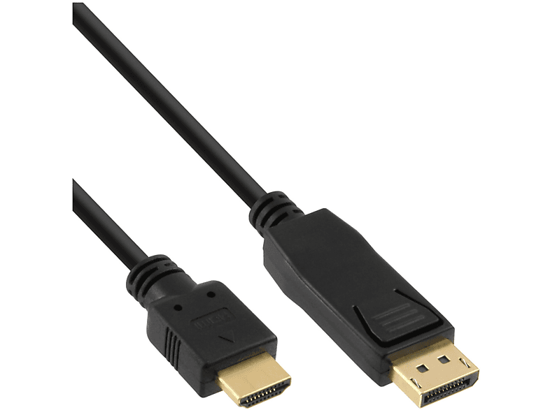 INLINE InLine® DisplayPort zu HDMI Konverter Kabel, schwarz, 3m Kabel zu / / Displayport zu HDMI / VGA / DVI