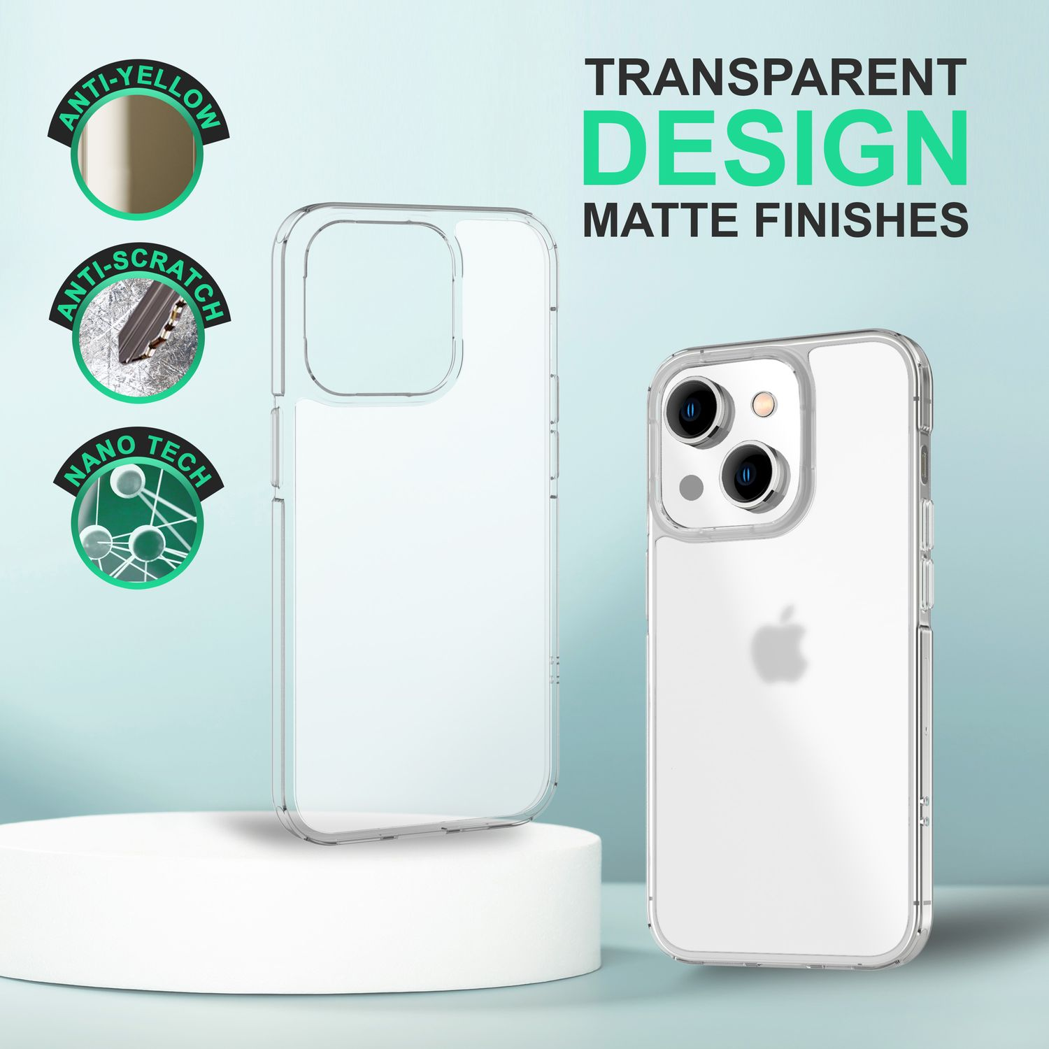 Hülle, NALIA Transparent Klare 14, Apple, Backcover, Matte Harte iPhone