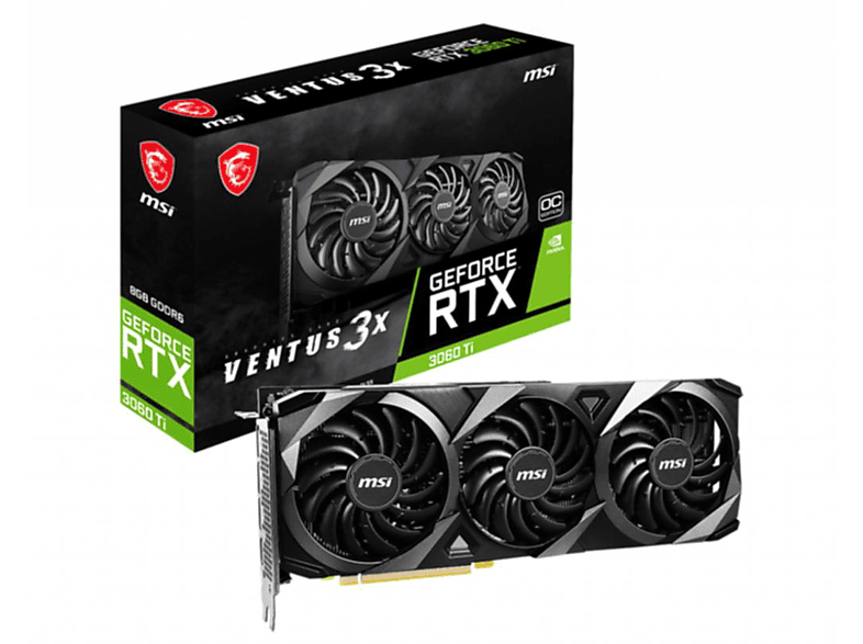 MSI RTX 3060 TI VENTUS 3X 8G OC LHR (NVIDIA, Grafikkarte)