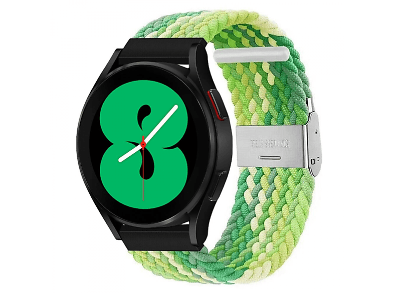 CASEONLINE Braided, Ersatzarmband, Samsung, Galaxy Watch 4 (40mm), Gradient green