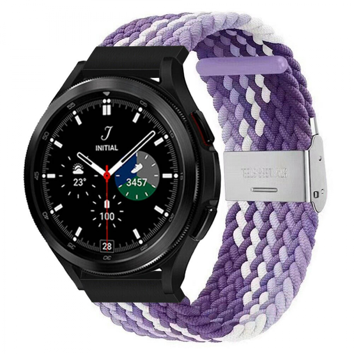 CASEONLINE Braided, Ersatzarmband, Samsung, Galaxy 4 (42mm), purple Gradient Watch Classic