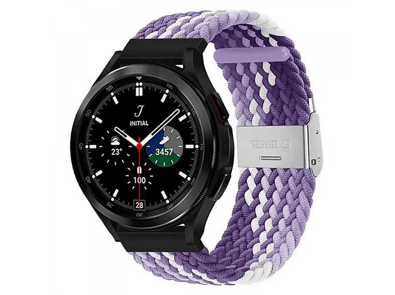 CASEONLINE Braided, Ersatzarmband, Samsung, Galaxy Watch 4 Classic (42mm), Gradient purple