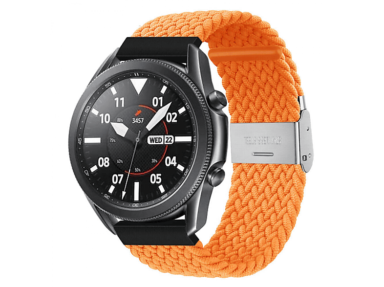 CASEONLINE Braided, Ersatzarmband, Samsung, Galaxy Watch 3 (45mm), Orange