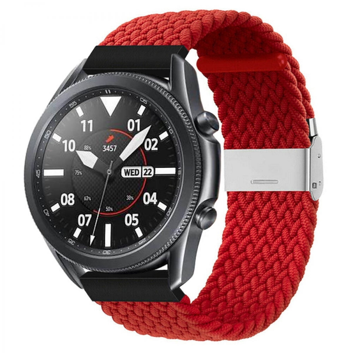 CASEONLINE Braided, Samsung, Dunkelrot (45mm), Ersatzarmband, Galaxy 3 Watch