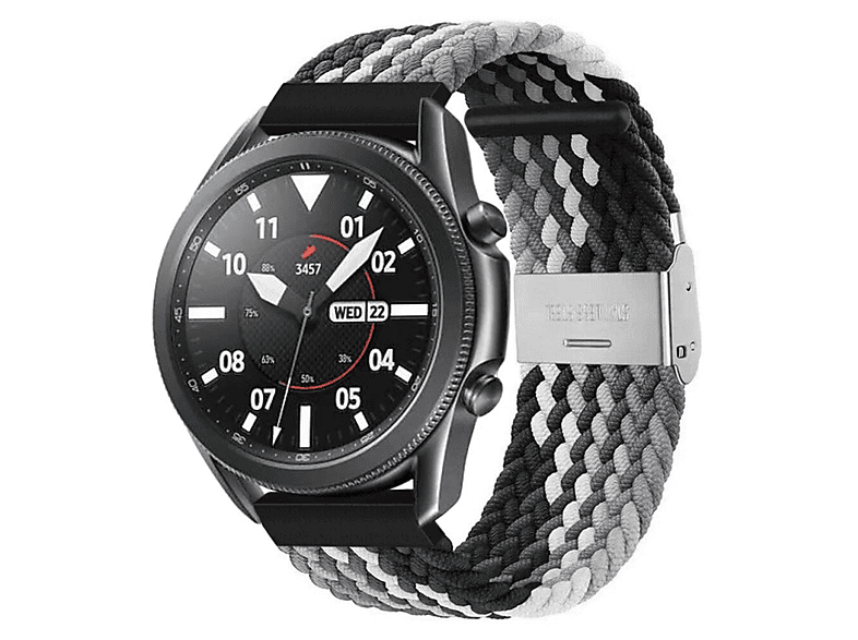 CASEONLINE Watch Galaxy Schwarz/Weiß (41mm), Samsung, Braided, 3 Ersatzarmband,