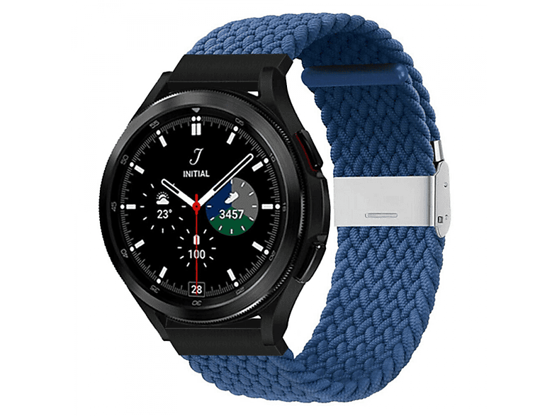 Samsung, Braided, Watch 4 (46mm), Blau Galaxy Classic Ersatzarmband, CASEONLINE