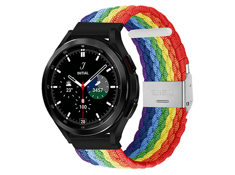CASEONLINE Braided, Ersatzarmband, Samsung, Galaxy Watch 4 Classic (46mm), Pride | Smartwatch Armbänder