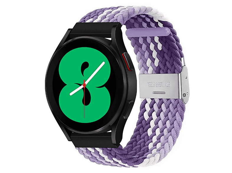 CASEONLINE 4 Ersatzarmband, Samsung, Gradient Watch Braided, Galaxy purple (44mm),