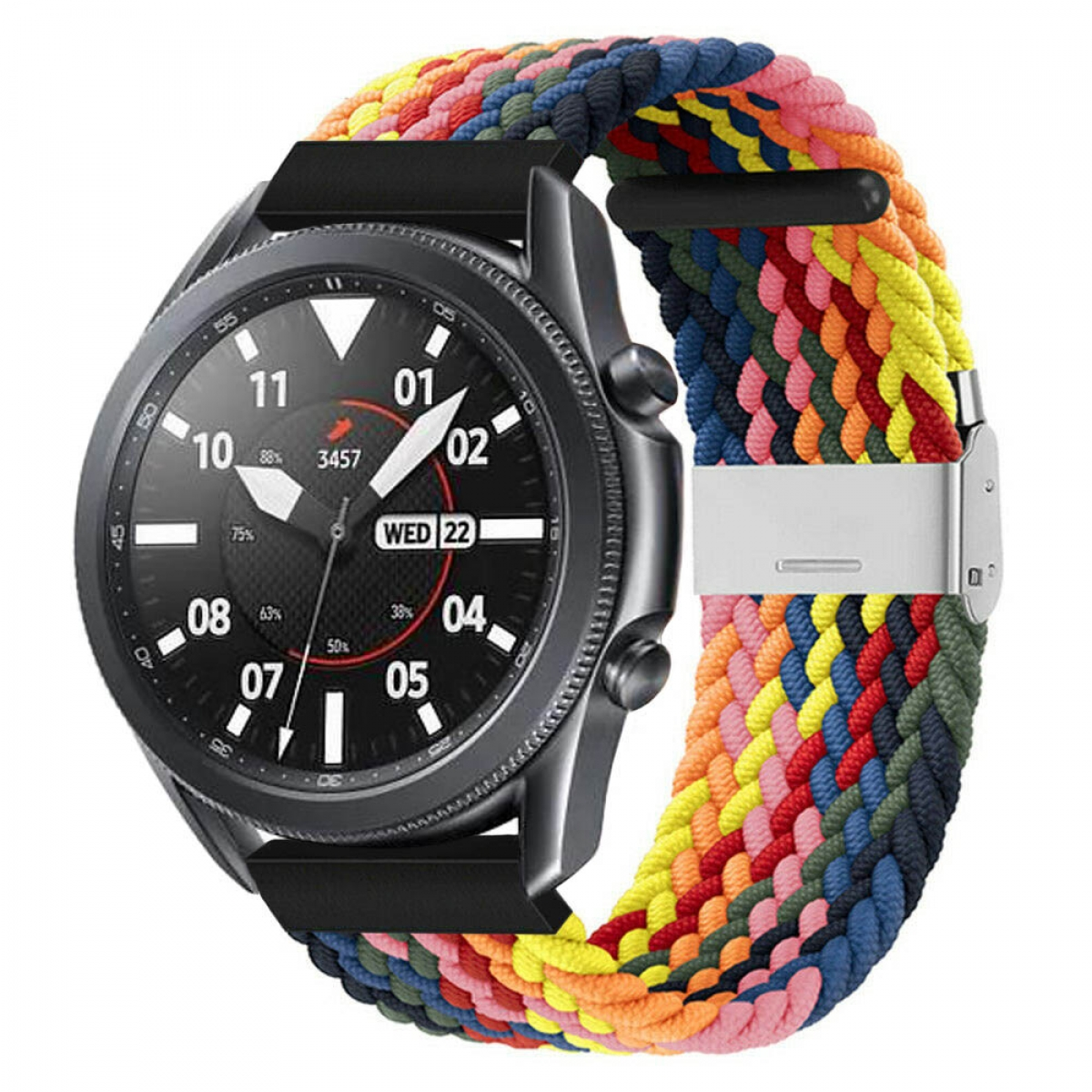 CASEONLINE Braided, Ersatzarmband, Samsung, Galaxy Watch 3 (41mm), Rainbow