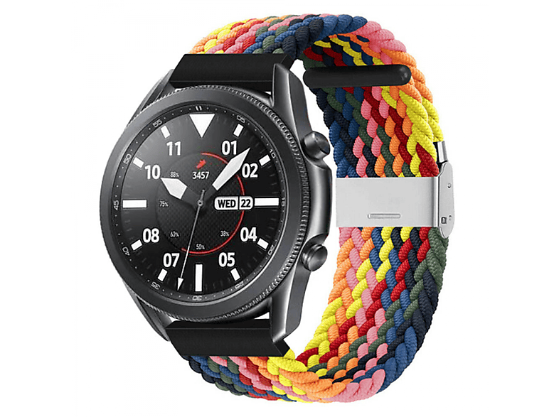 (45mm), Samsung, CASEONLINE Galaxy Braided, 3 Watch Ersatzarmband, Rainbow