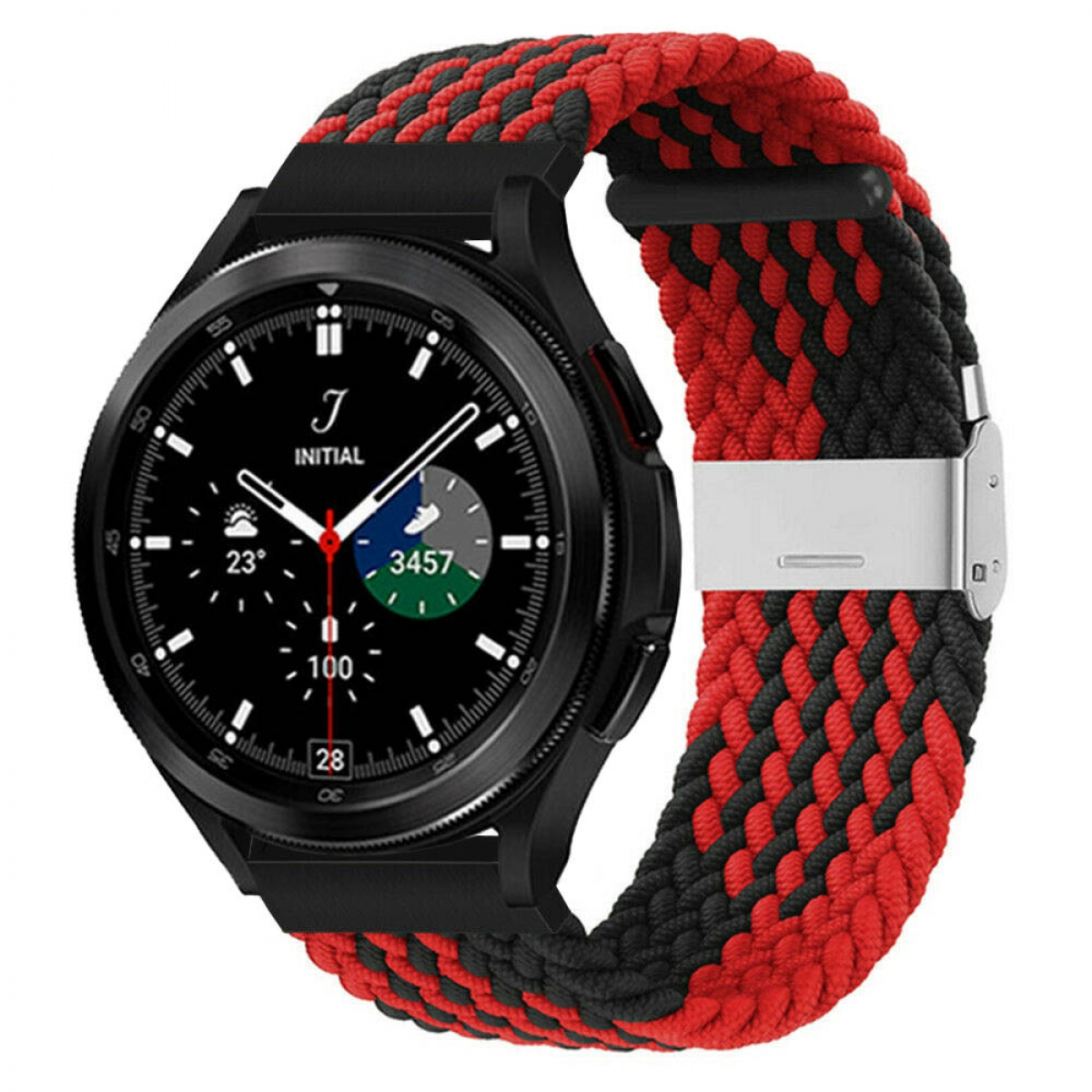 Braided, (42mm), Ersatzarmband, Classic Rot/Schwarz Galaxy Watch CASEONLINE 4 Samsung,