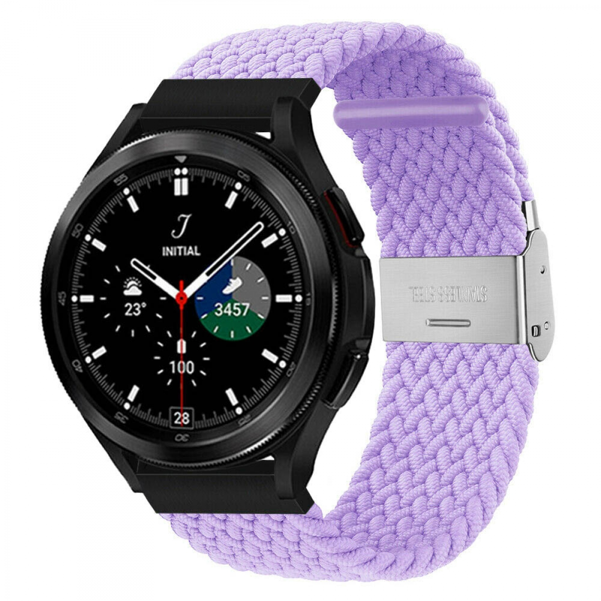 CASEONLINE Braided, Lila Classic Samsung, Helles Ersatzarmband, Galaxy Watch 4 (46mm),
