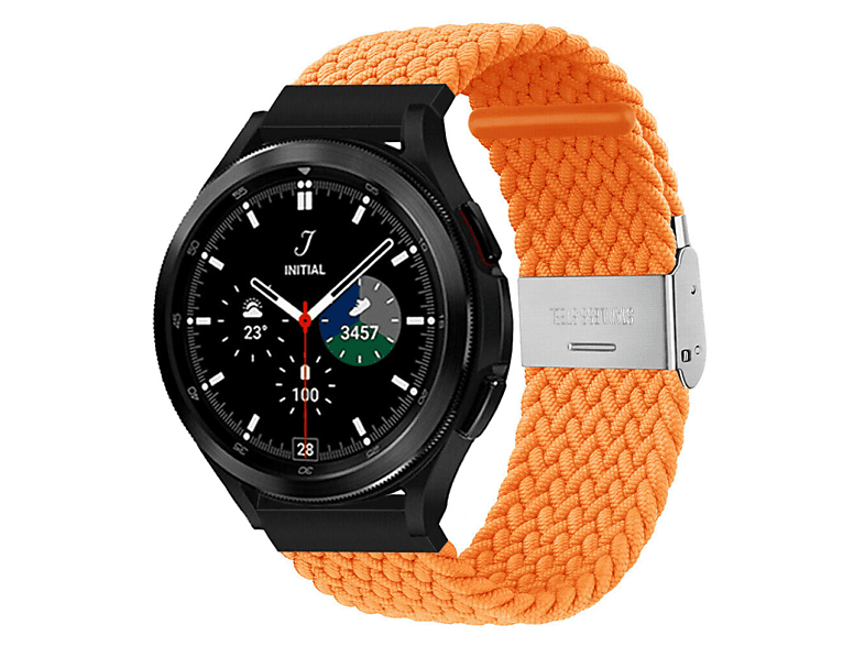CASEONLINE Braided, Ersatzarmband, Samsung, Galaxy Watch 4 Classic (42mm), Orange | Smartwatch Armbänder