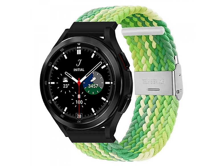 CASEONLINE Braided, Ersatzarmband, Samsung, Galaxy Watch 4 Classic (42mm), Gradient green