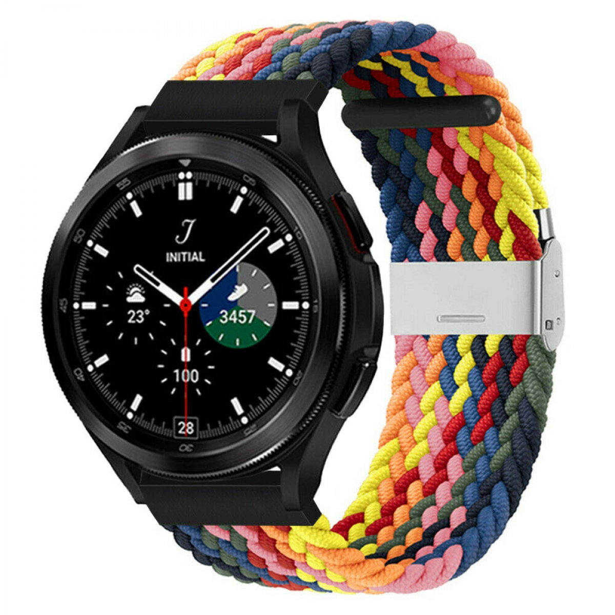 CASEONLINE Braided, Ersatzarmband, Samsung, Galaxy Rainbow Classic Watch 4 (46mm)