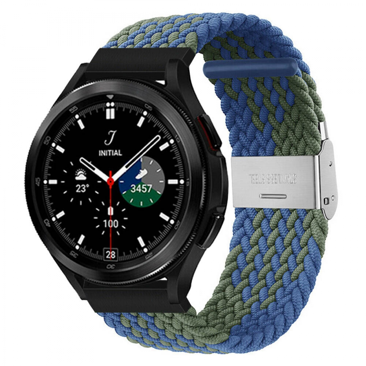 4 (46mm), Samsung, Blaugrün Watch Galaxy Braided, Ersatzarmband, CASEONLINE Classic
