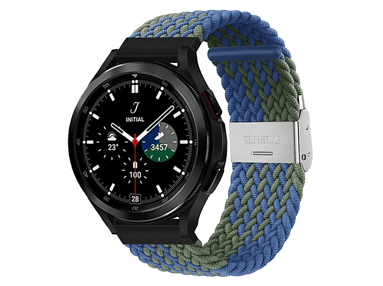 CASEONLINE Braided, Ersatzarmband, Samsung, Galaxy Watch 4 Classic (46mm), Blaugrün