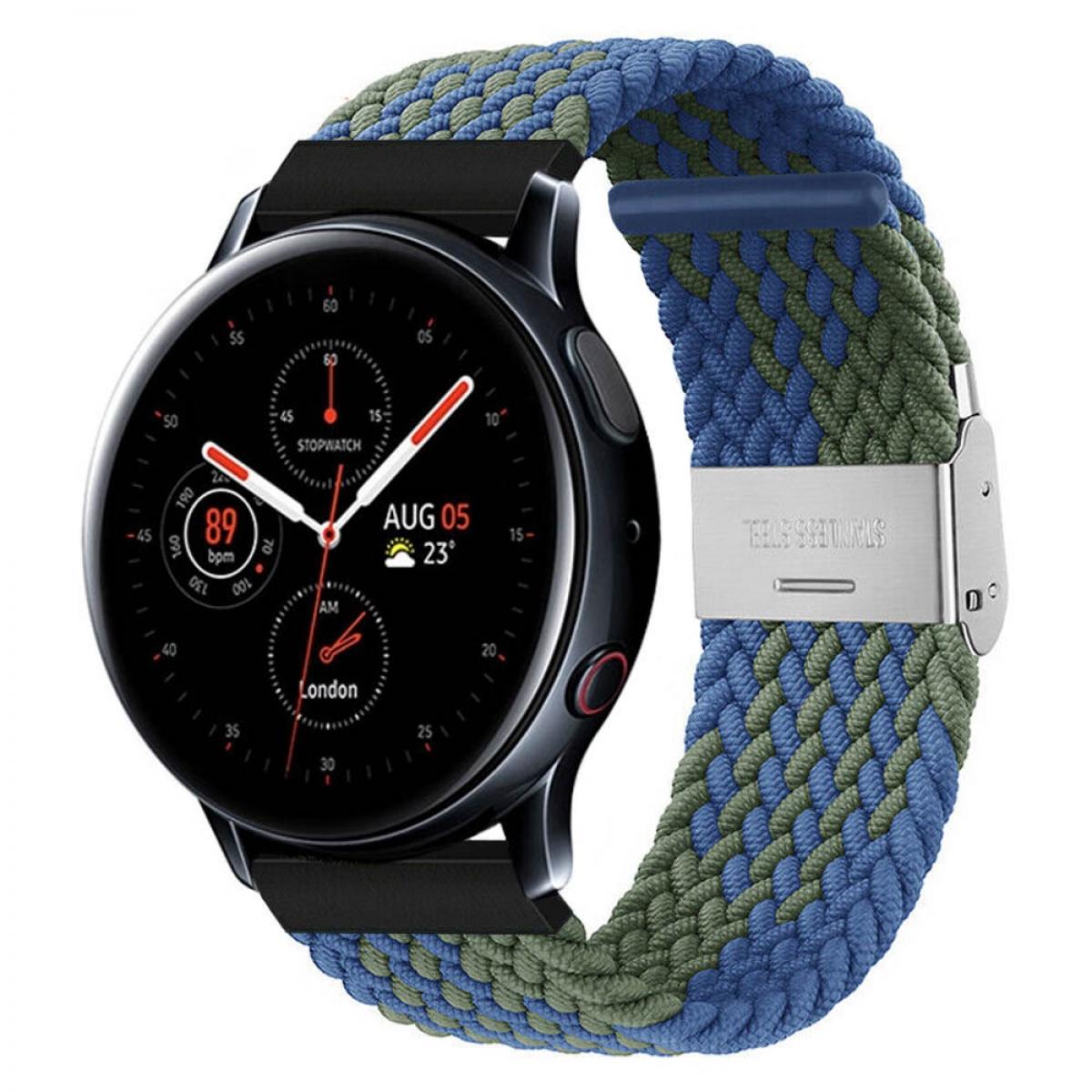 Braided, Watch Galaxy Ersatzarmband, Blaugrün CASEONLINE Active Samsung, 2,