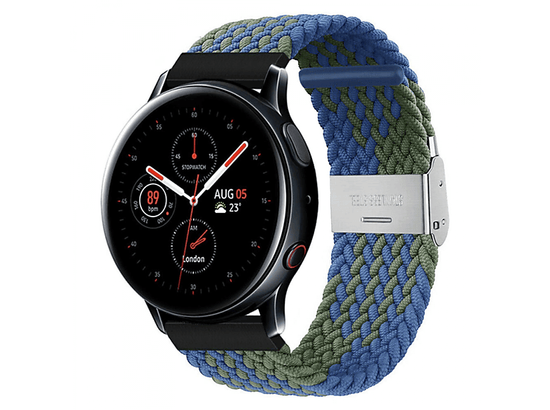 Braided, Watch Galaxy Ersatzarmband, Blaugrün CASEONLINE Active Samsung, 2,
