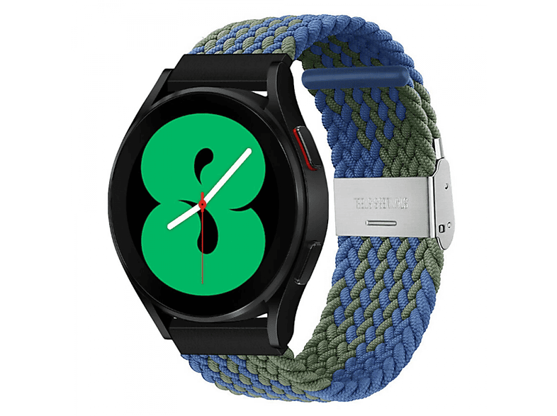 CASEONLINE Braided, Ersatzarmband, Samsung, Galaxy 4 Blaugrün Watch (44mm)