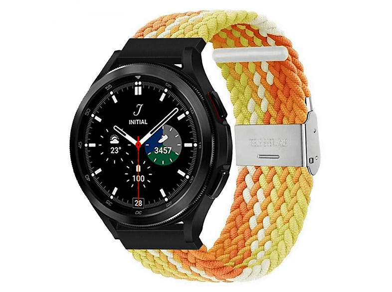 CASEONLINE Braided, Ersatzarmband, Samsung, Galaxy Watch 4 Classic (42mm), Gradient orange | Smartwatch Armbänder
