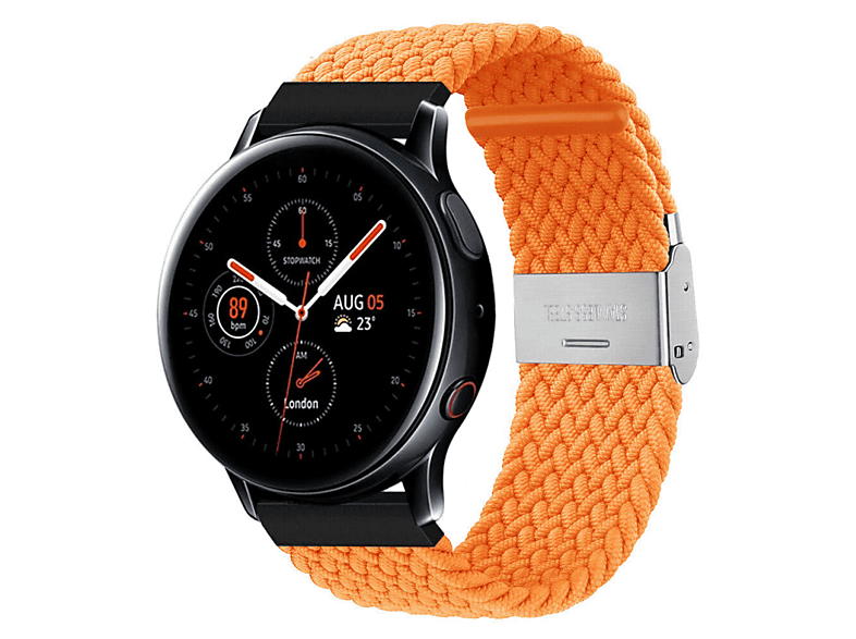 CASEONLINE Braided, Ersatzarmband, Samsung, Galaxy 2, Active Watch Orange