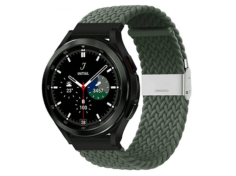 CASEONLINE Braided, Ersatzarmband, Samsung, Galaxy Watch 4 Classic (46mm), Army