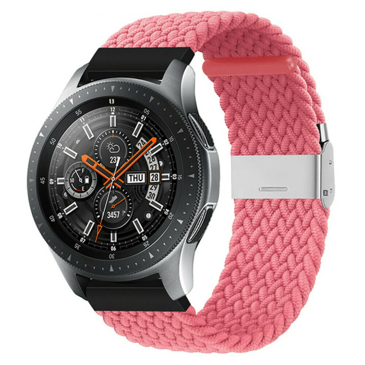 Galaxy Watch Samsung, 46mm, CASEONLINE Braided, Rot Ersatzarmband,
