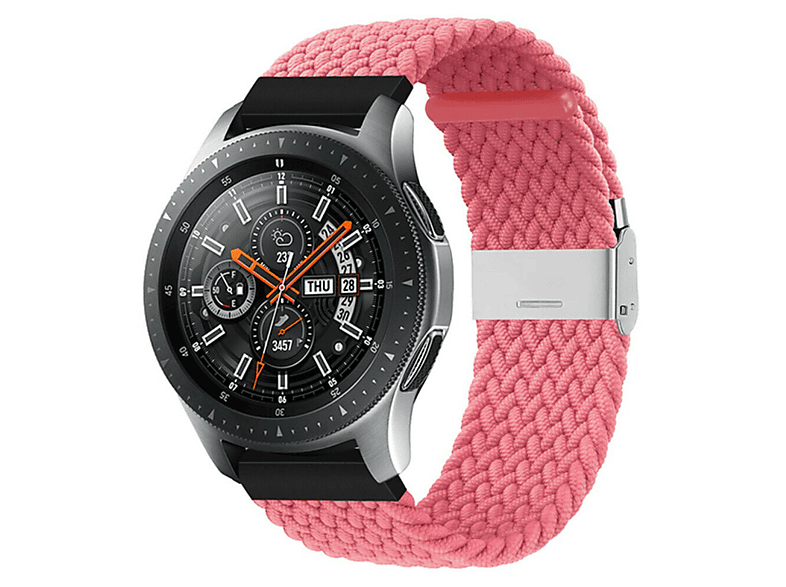 CASEONLINE Braided, Ersatzarmband, Samsung, Galaxy Watch 46mm, Rot