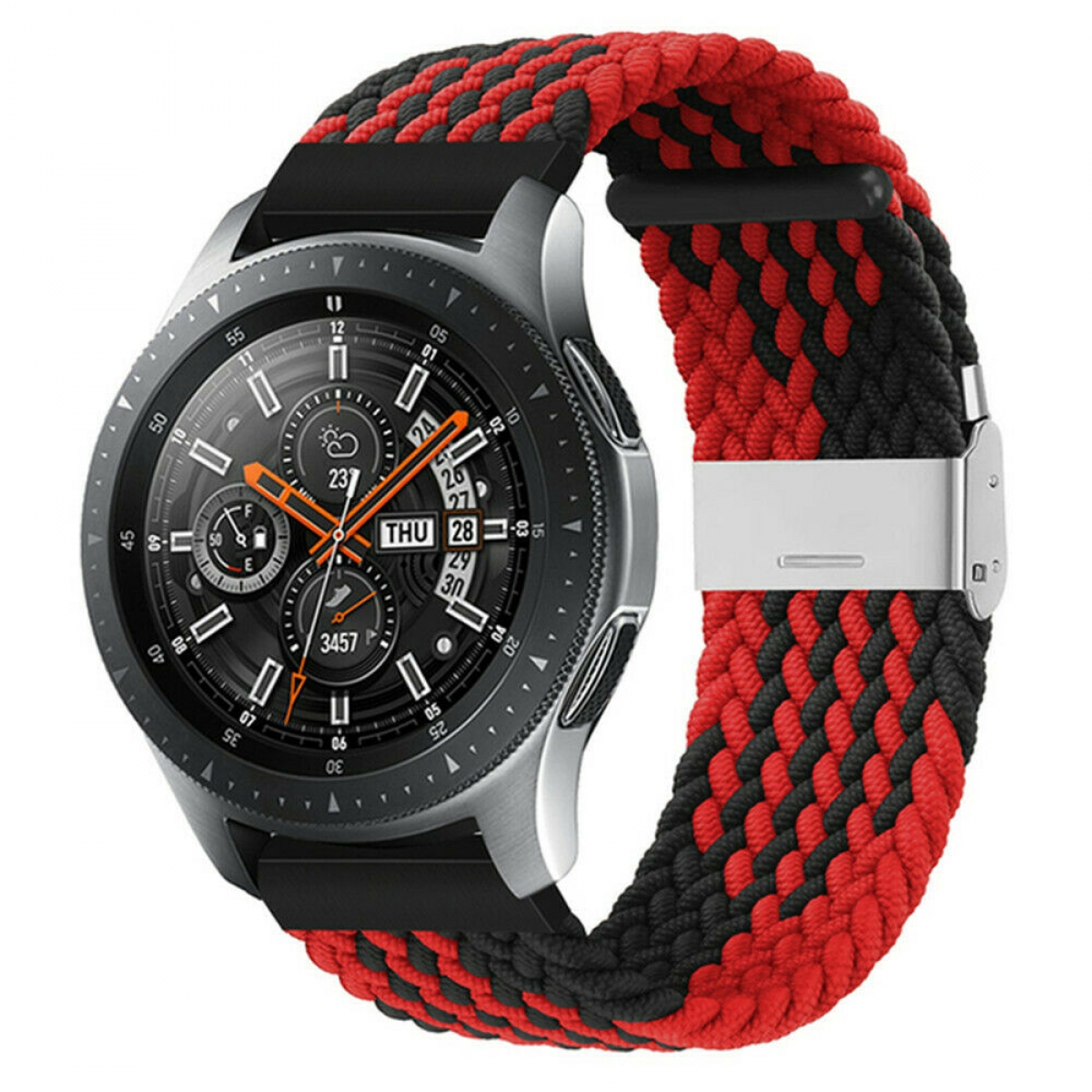 Ersatzarmband, Samsung, Watch Rot/Schwarz CASEONLINE Galaxy Braided, 46mm,