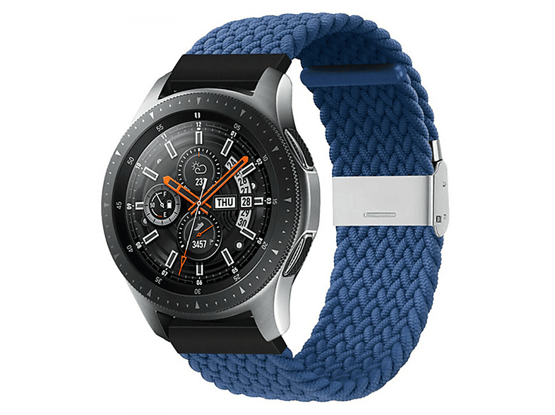 CASEONLINE Braided, Ersatzarmband, Samsung, Galaxy Watch 46mm, Blau