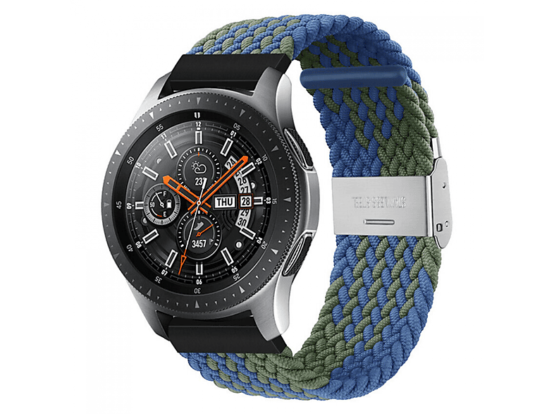 CASEONLINE Braided, Ersatzarmband, Samsung, Galaxy Watch 46mm, Blaugrün