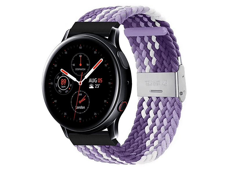 CASEONLINE Braided, Ersatzarmband, Samsung, Galaxy Watch Active 2, Gradient purple