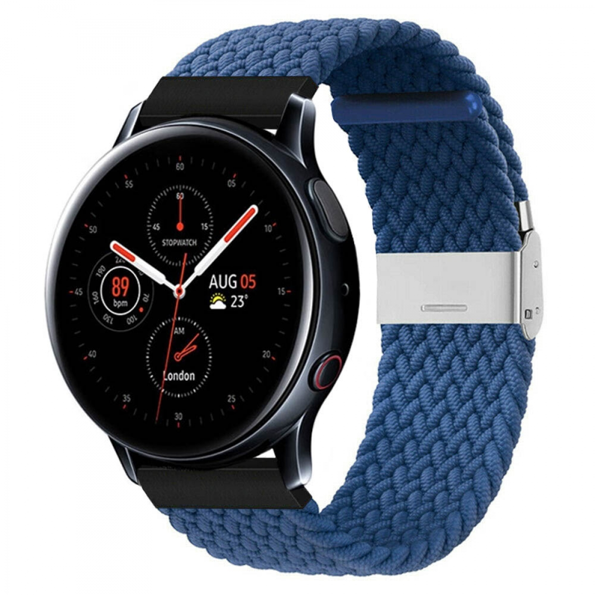 CASEONLINE Braided, Ersatzarmband, Samsung, Galaxy Watch 2, Active Blau