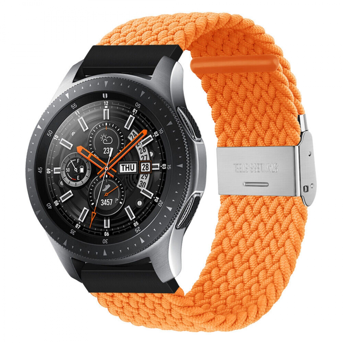 CASEONLINE Braided, Orange Watch Ersatzarmband, Samsung, Galaxy 46mm
