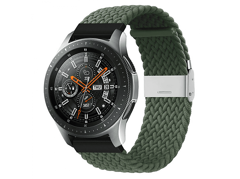 Braided, Ersatzarmband, Samsung, Galaxy Watch 46mm, Army